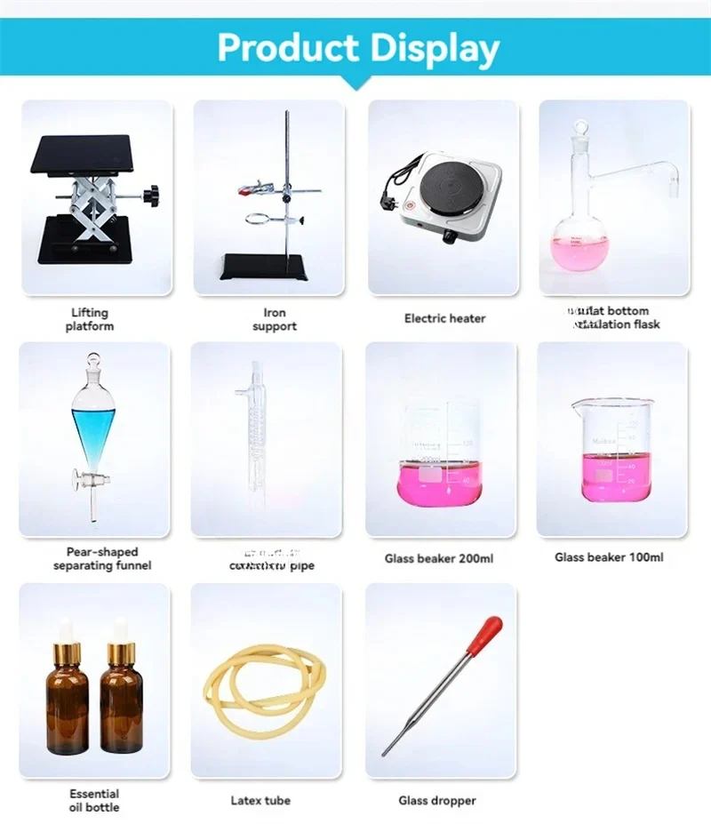 Séparateur d'extraction d'huile essentielle 500/1000ML, équipement de Distillation, Machine de Distillation d'eau, outil d'extraction de Purification