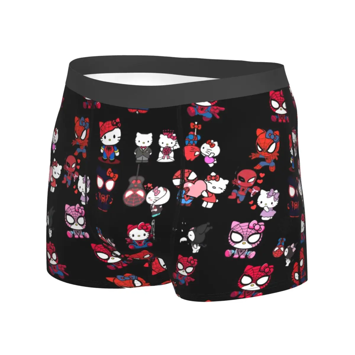 Hello Kitty X Spiderman KISS Shorts Briefs Underwear Hot Sale Men Comfortable Boxer Shorts Printing Large Size Underpants