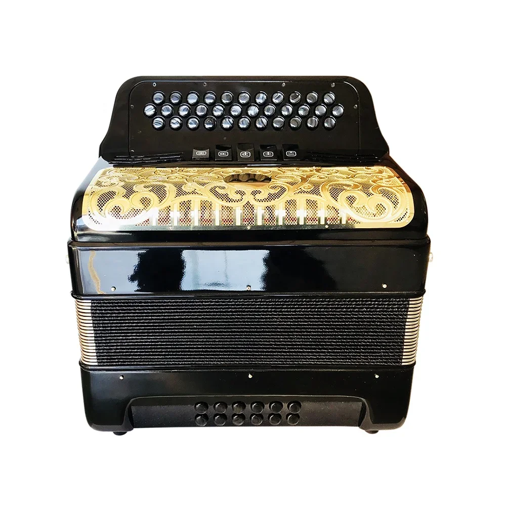 

Hot Selling Good Quality Black Gold 34 Button 12 Bass Acordeon Hohner Accordion Diatonic JB3412D