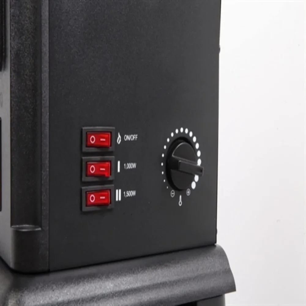 مدفأة كهربائية واقعية لهب، سخان موقد بالأشعة تحت الحمراء قائم بذاته مع وضعين للتدفئة، التحكم في المقبض، حماية من الحرارة الزائدة