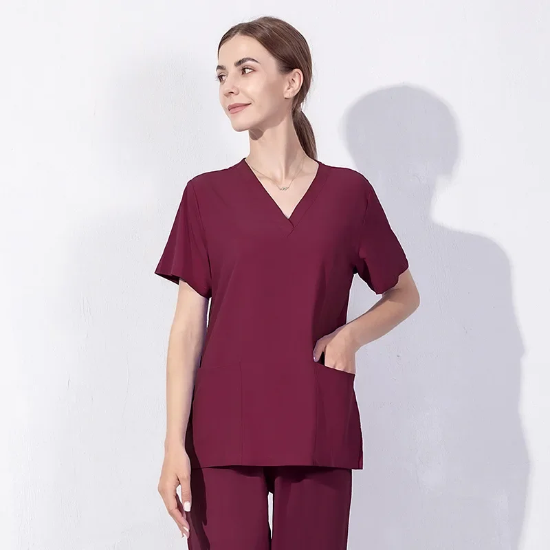 Uniforme médico Slim Fit para mulheres, Vestuário cirúrgico, Ternos gerais, Conjuntos de esfrega, Acessórios de enfermagem, Hospital, Odontologia, Vestuário de trabalho clínico