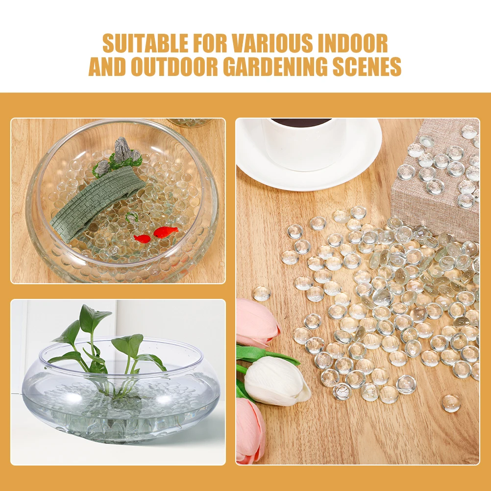 200 قطعة الحصى الزجاجية المسطحة 12-14 مللي متر الخرز الشفاف للزينة خزان الأسماك زهرية الحشو المشاريع الحرفية المشهد حلية