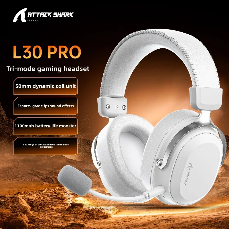 

Беспроводные Bluetooth-наушники ATTACKSHARK L30PRO 2.4G с тремя режимами работы, RGB-подсветкой, для геймеров, эргономичный дизайн
