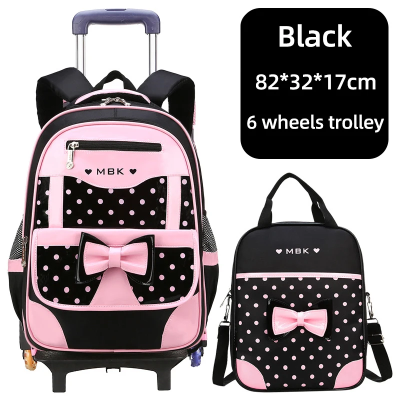 

High Quality School Backpack Trolley Backpack With Wheels Waterproof School Bags For Teenage Girls Luggage Bag Children Kid Bags