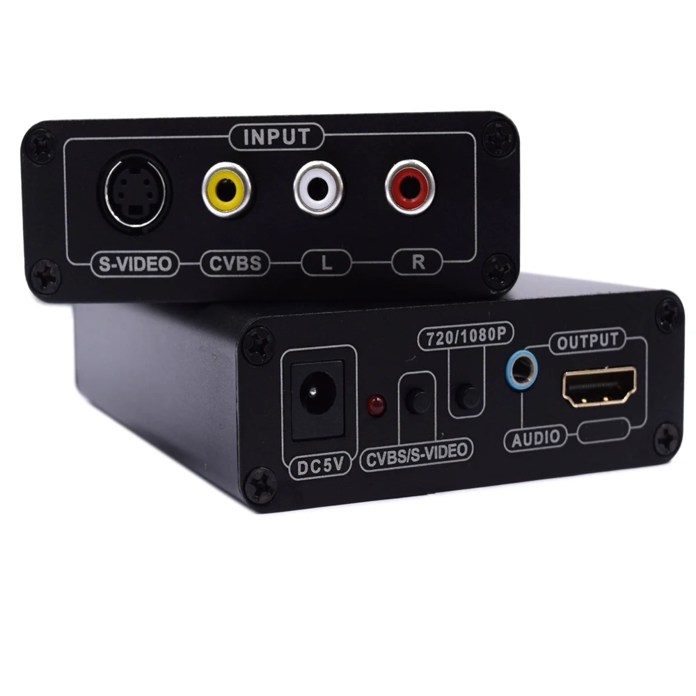 High Quality AV S-Video CVBS Converter Audio HDMI-compatible to S VIDEO+S S VIDEO Composite Switcher Adaptor Upscaler HD 3RCA