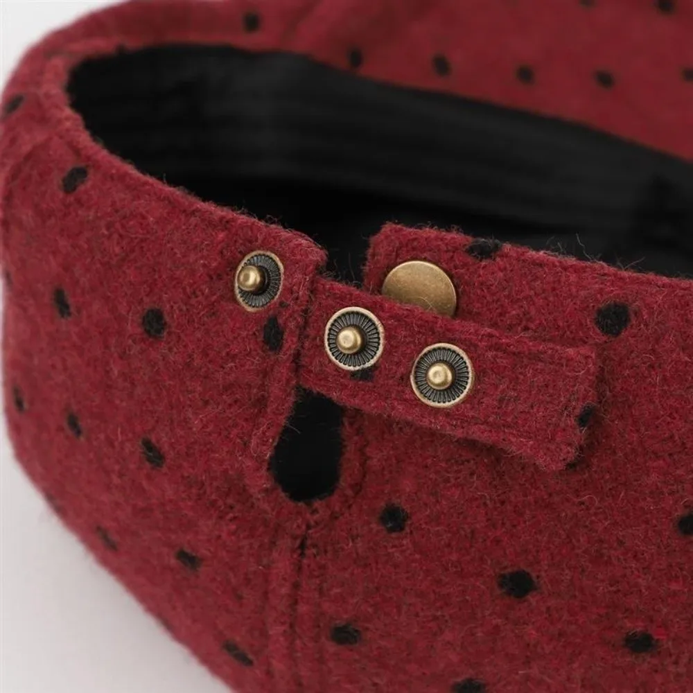 Versatile Retro Forward Hat Korean Style Polka Dot Newsboy Cap Adjustable Painter Beret Autumn Winter Wear
