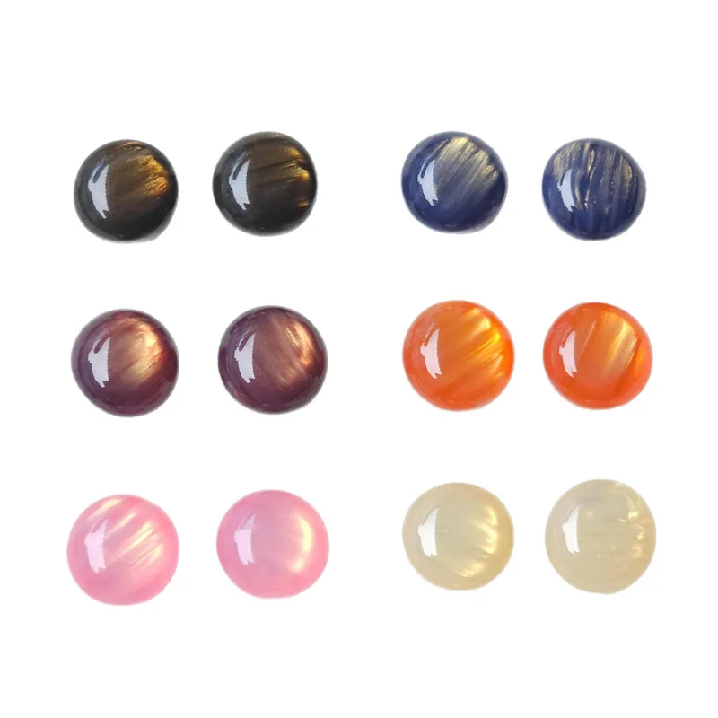 Summer style 100pcs/lot 14mm color print geometry rounds shape resin cabochon beads diy jewelry garment hair accessory