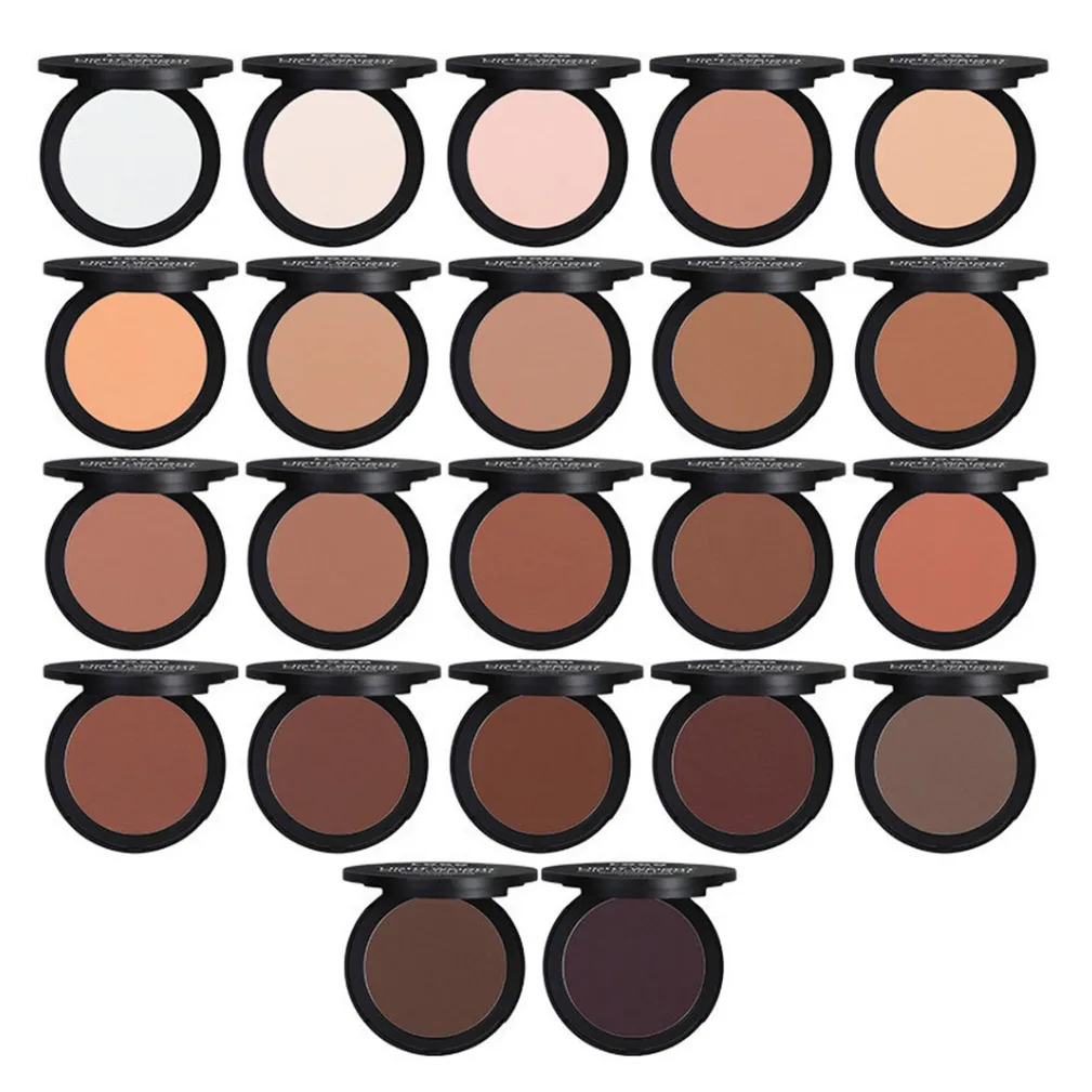 22 色ブラックケース防水防汗輪郭コンシーラープレストパウダープライベートラベルカスタムロゴビーガンメイクアップ卸売