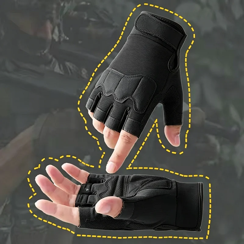 Halbfinger-Anti-Rutsch-Handschuhe, fortschrittliche Handschuhe, geeignet für Radfahren, Wandern, Training, Outdoor-Sportarten. – Detail 2