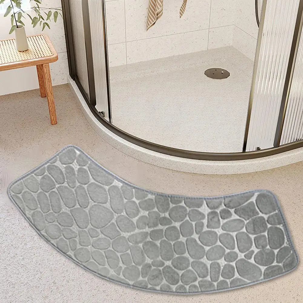 Bathroom Coral Velvet Mat Luxurious Floor Mat with Anti-slip Pebble Design for Quick-drying Water for Hotel