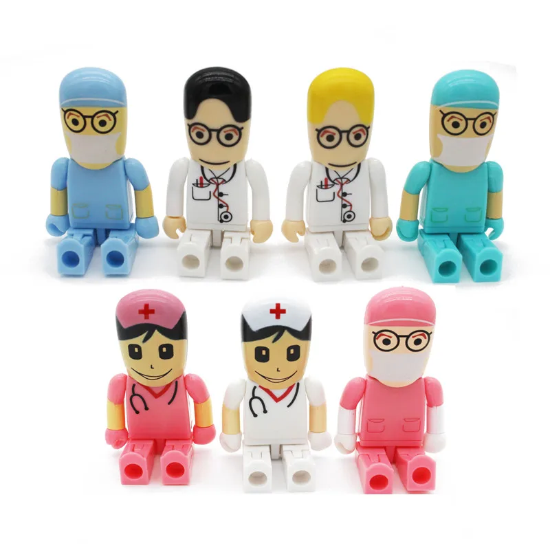 Cartoon Doctor Nurse Model Usb2.0 Flash Drive 64GB 32GB 16GB 8GB Pendrive 4G Memory Storage Usb Stick 128GB Pen Drive Flash Disk - view 5
