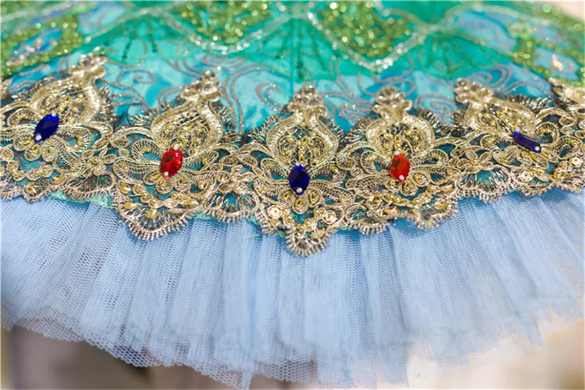 High Quality New Coming Costom Size Costom Color Children Girls Adult Woman Performance Wear Professional Green Ballet Tutu