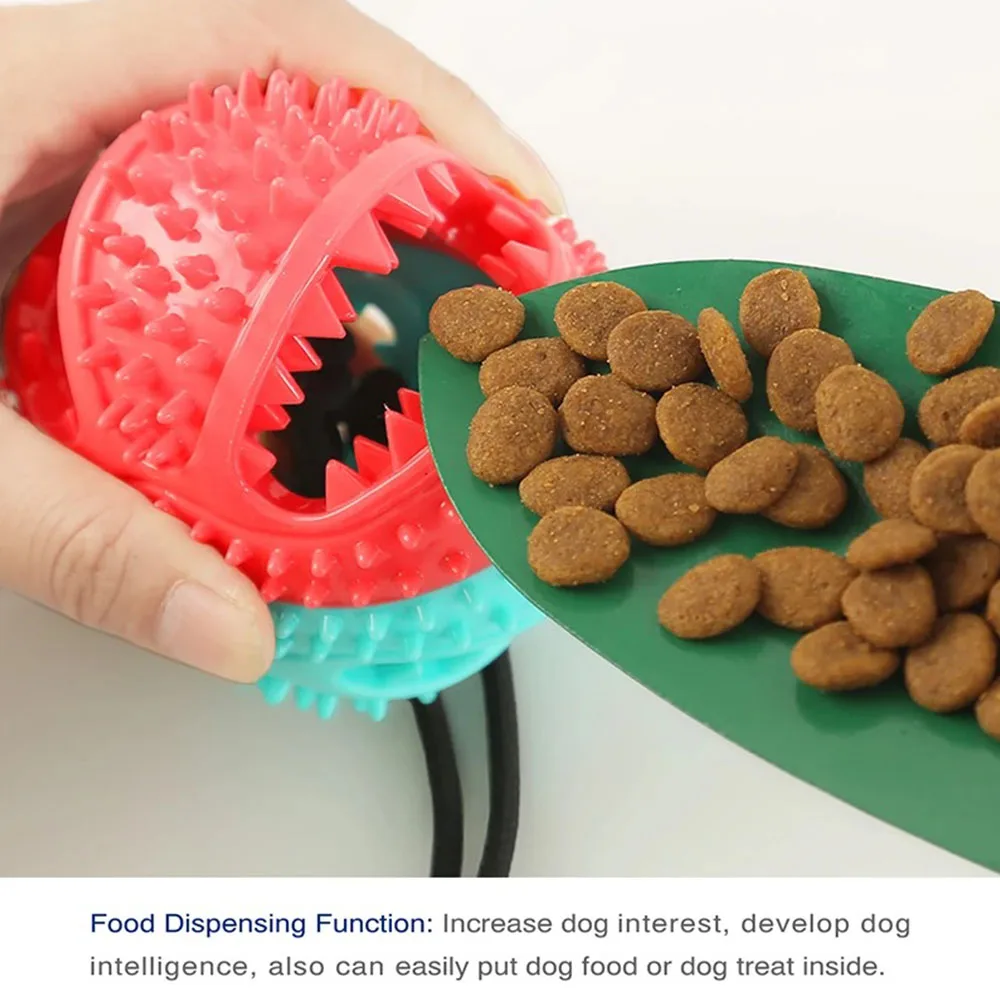 Pet Dog Ball Toys Suction Cup Ropes Interactive Leaking Slow Feeder Chew Toy Toothing Cleaning Training Large Dog Supplies