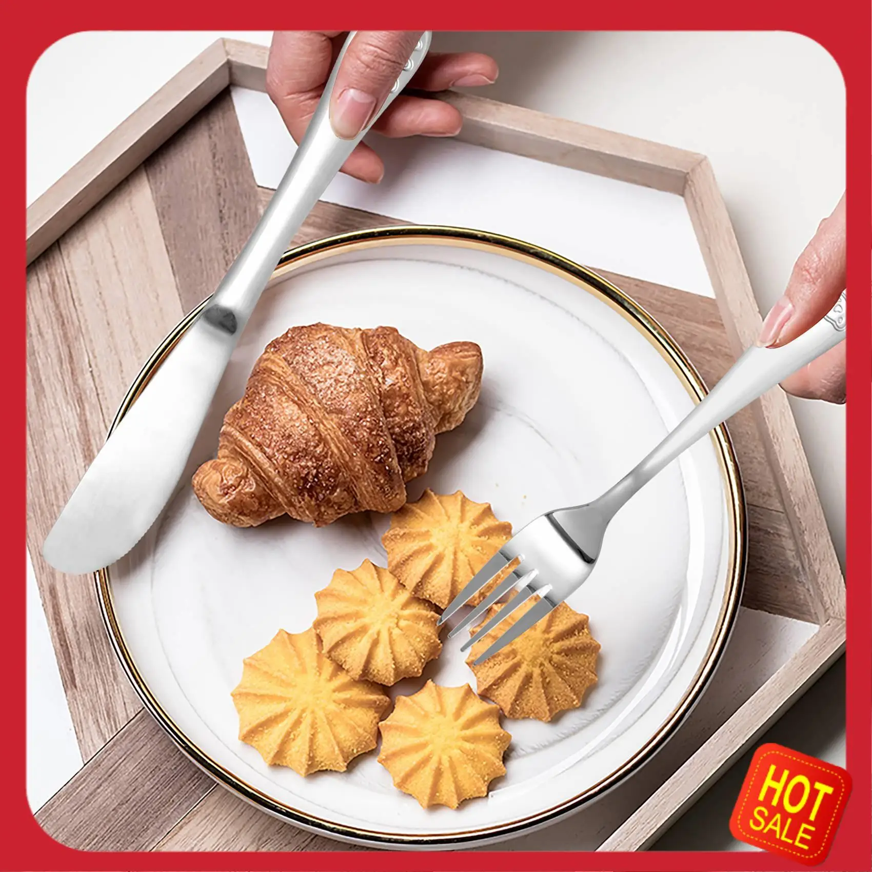 

A08I Kids Silverware Set Children's Safe Stainless Steel Utensil Little Bear Kids Cutlery Set Metal Toddler Utensils
