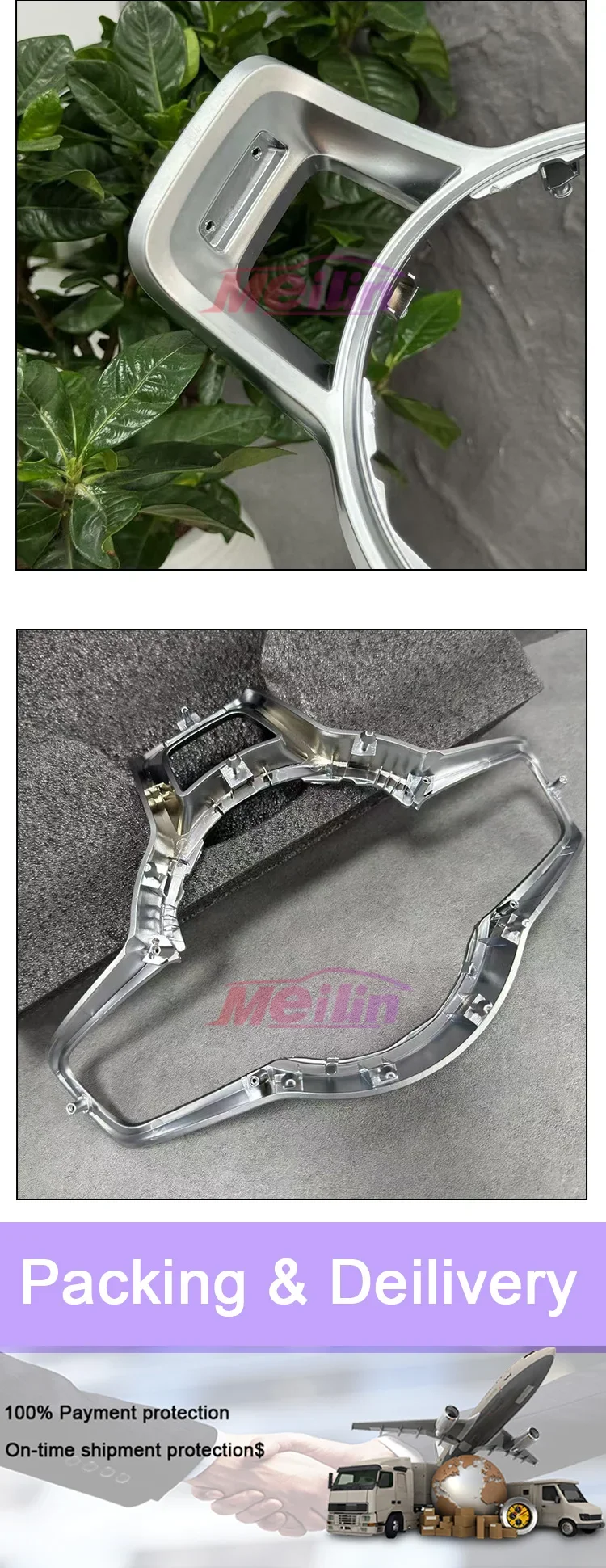 Passend für Volkswagen Golf 7 MK7 Passat B8 Tiguan MK2 Lackierter Galvanisierter Lenkrad-Dekorrahmen – Detail 3