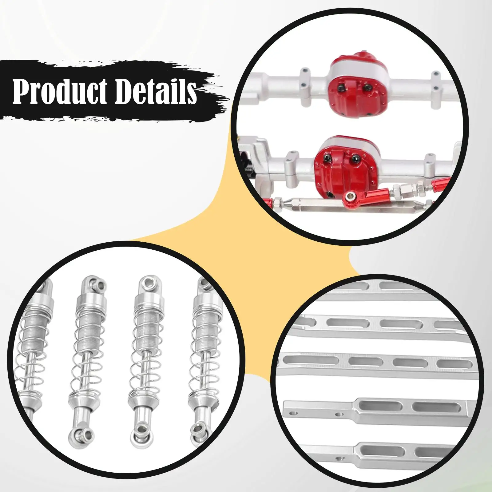 Acessório de carro rc, haste de tração, peças de reposição, atualização de metal modificado, amortecedores dianteiros e traseiros para escala 1/12, faça você mesmo modificado