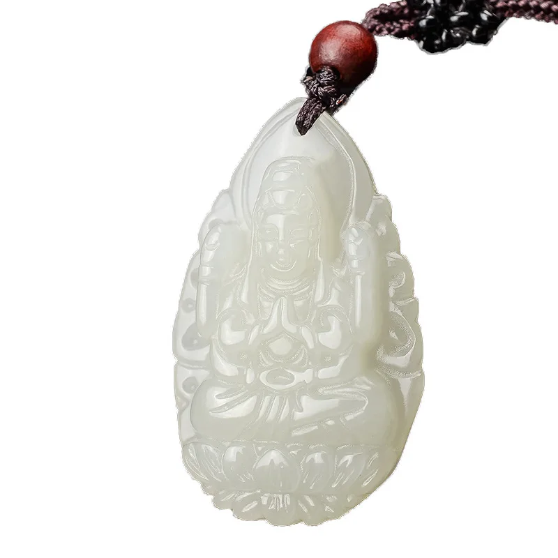 Natural Xinjiang Hetian Jade White Jade Zodiac Buddha Eight Guardian Deities Birth Buddha Pendant for Men and Women Wholesale
