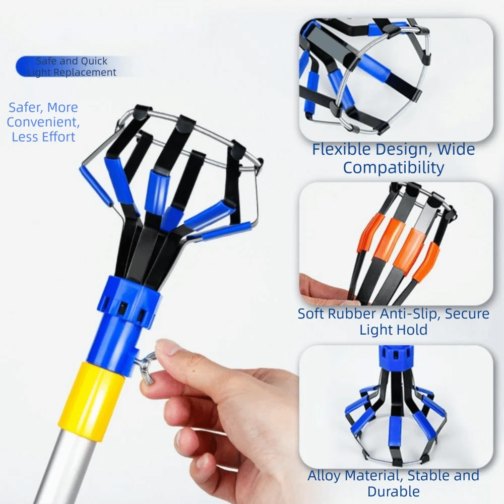 1/3Pcs Professional Light Bulb Changer Aluminum alloy Telescopic Rod Light Bulb Changing Tool Suction Cup Easy To Use
