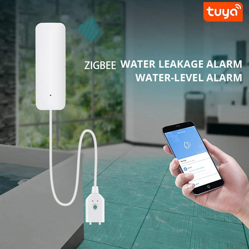 

Tuya Zigbee Water Leak Sensor Tuya APP Real Time Monitoring Intelligent Linkage with Valve Manipulator for Smart Home Security