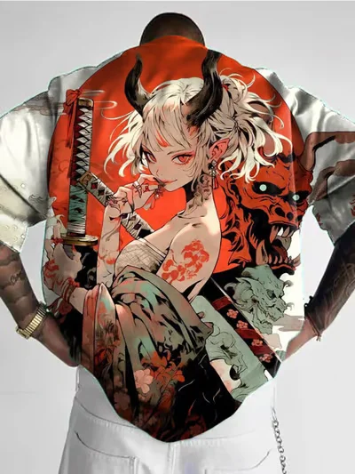 Men's T-Shirt Anime Character Girl Tee 3D Sexy Beauty Printed t shirts Loose Casual Street Trend Men/Women Short Sleeve Y2k Tops