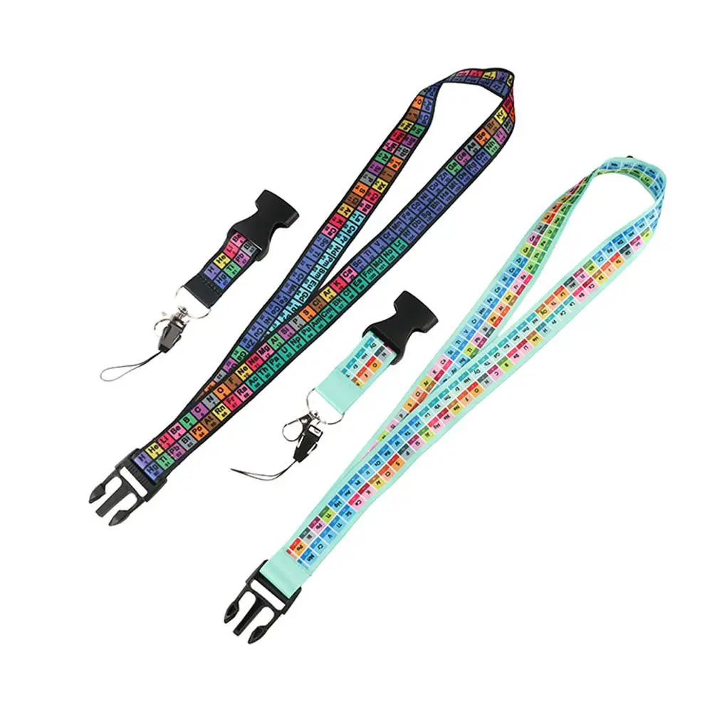 Ribbon Key Ring Holder Table of Elements Ribbon Phone Hang Rope Chemistry Periodic Lanyards Chemical Element Neck Straps