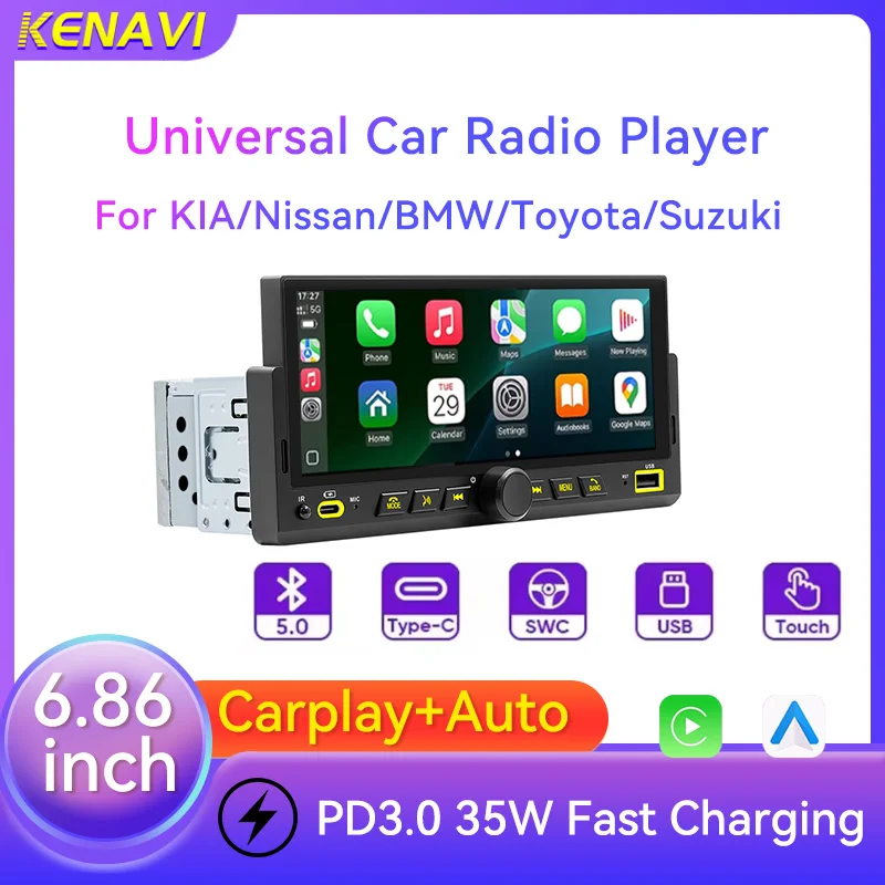 radio-estereo-para-auto-reproductor-multimedia-mp5-carplay-inalambrico-android-auto-aux-swc-pantalla-tactil-ips-de-686-pulgadas-1-din-unidad-principal-universal