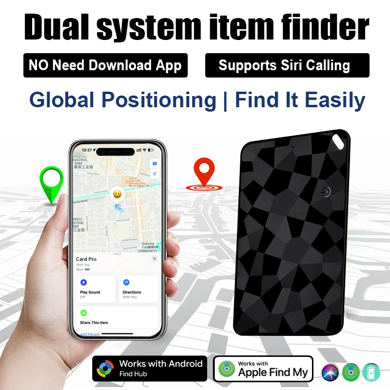 

Dual System Card find my App for Android/A-pple gps tracker tag smart wallet tracker card for google find Hub App smart finder