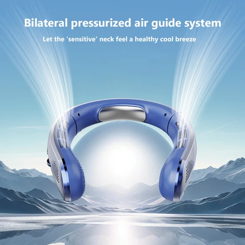 Imagen 2 del producto Xiaomi-ventilador de cuello colgante USB, 8000mAh, portátil, sin aspas, Mini, recargable, silencioso, pantalla Digital LED, Enfriador de aire eléctrico de mano