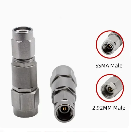 1 Buah Adaptor Baja Tahan Karat 2.92MM Ke SSMA 40GHZ 2.92 Jantan Ke SSMA Adaptor Gelombang Milimeter Betina