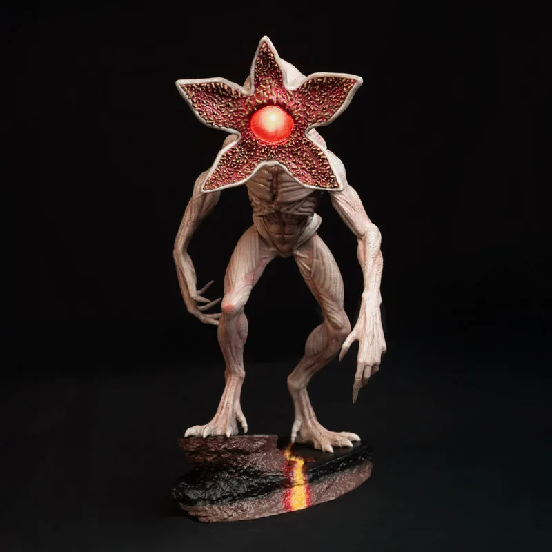 Estátua Demogorgon com Luz Noturna LED, Figura de Monstro em Resina de Stranger Things, Ornamento para Decoração de Casa e Mesa, Item Colecionável de Horror