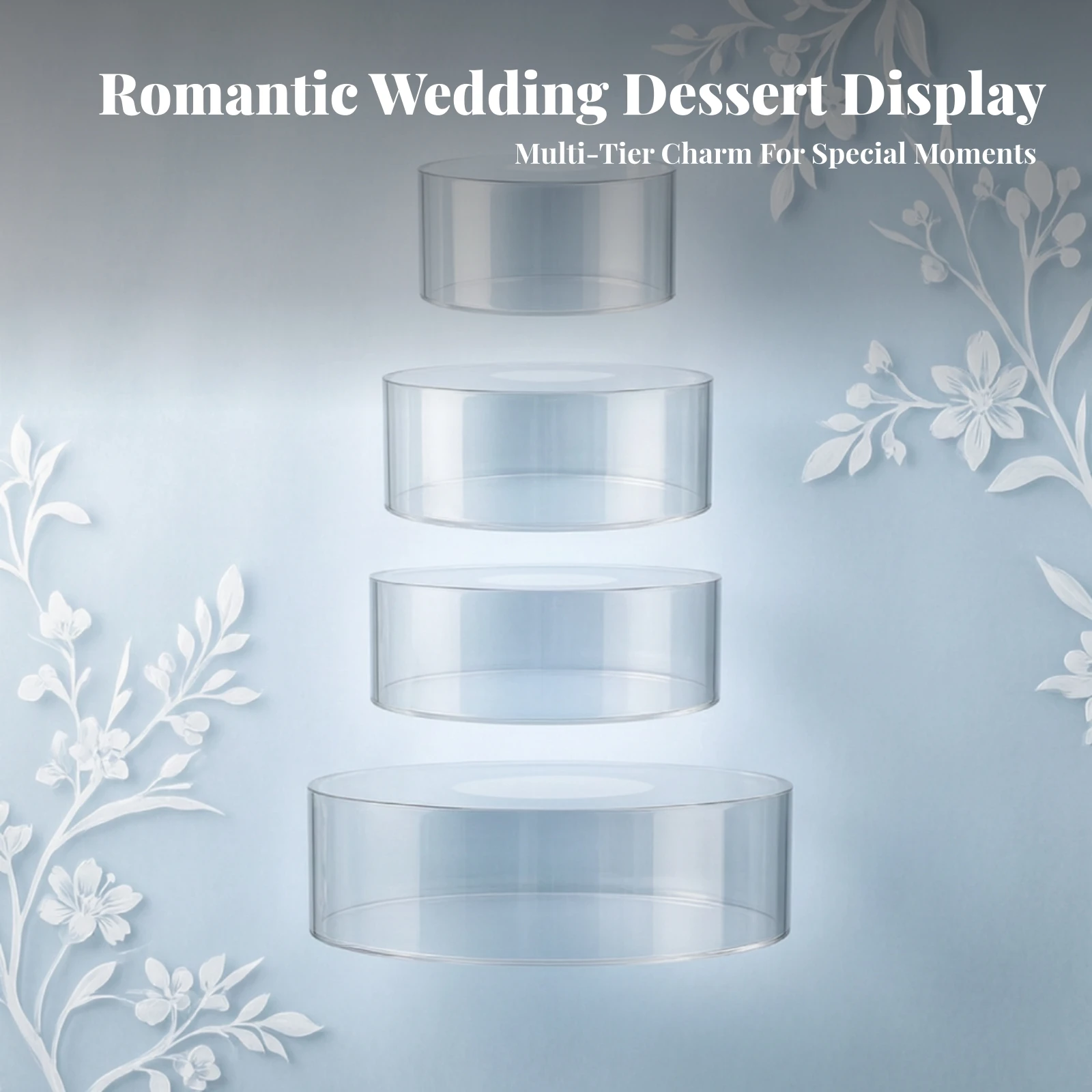 Acrylic Cake Riser Display Stand with Smooth Edges for Professional Baker Showcase for Anniversary Party