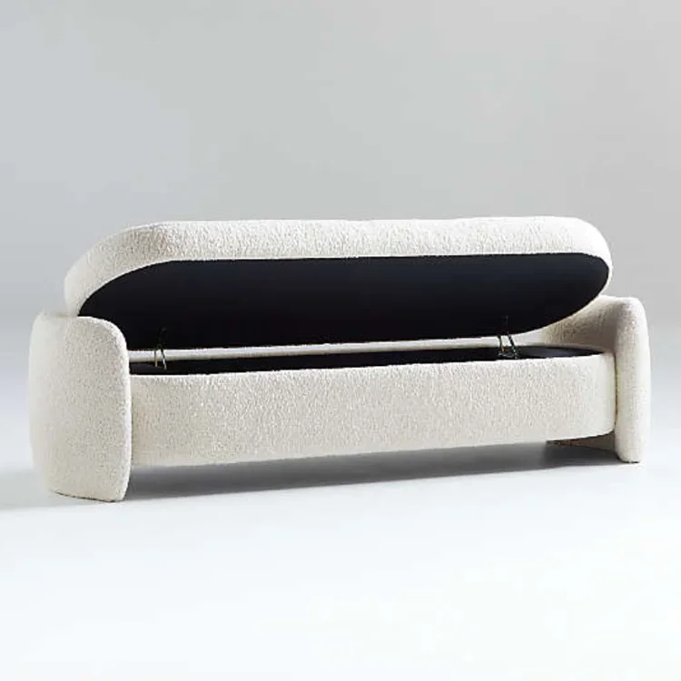 

Nordic lamb wool fabric shoe changing stool living room sofa light luxury storage bedside complete dressing