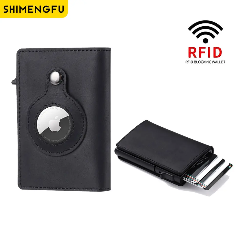 Dành Cho Apple Airtag Loại Thẻ Ví Sợi Carbon Thẻ Cover Rfid Slim Airtag Trượt Ví Thiết Kế Chủ Thẻ