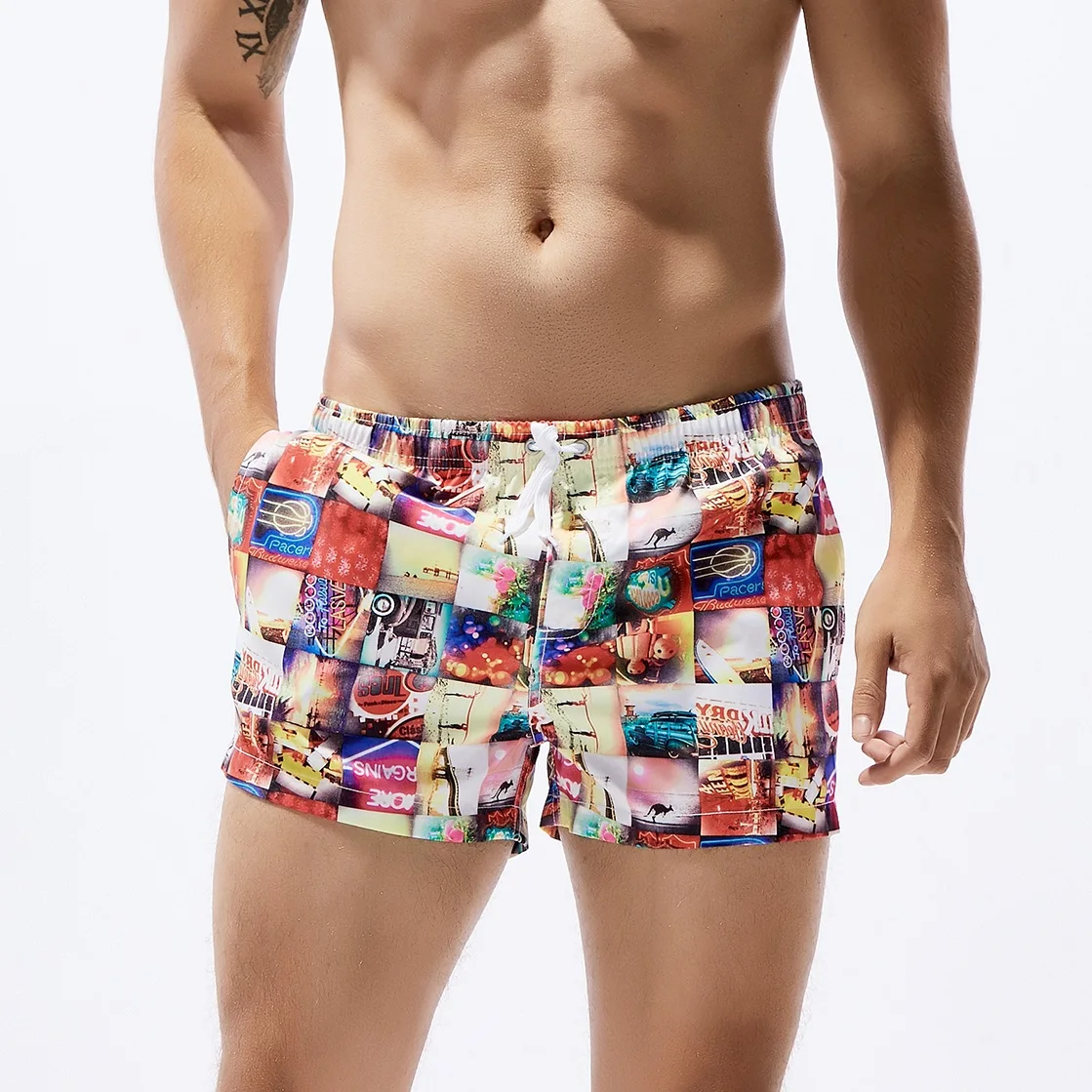 Pantaloni casual da uomo larghi stampati casual orts Spor comodi a vita media gamba dritta antirughe primavera estate Faion