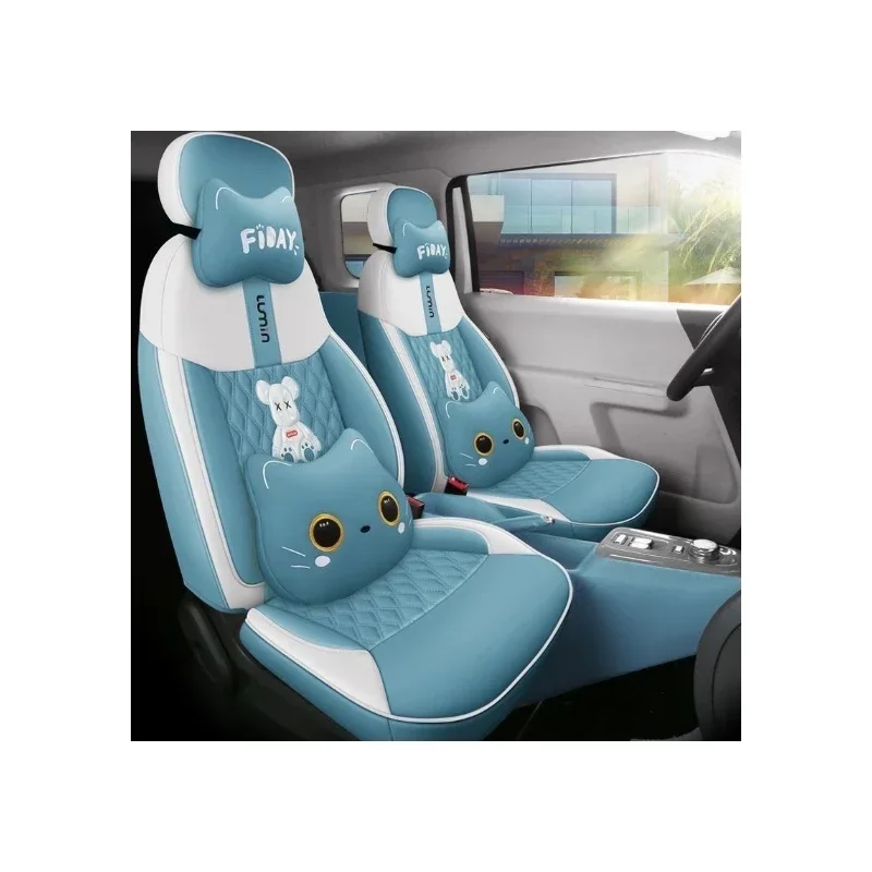 Factory wholesale leather seat car cushion cover cartoon four seasons waterproof car cushion