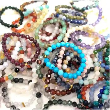 3毫米刻面天然鋯石拉製綠松石孔雀石青金石亞馬遜石瑪瑙碧璽戒指派對禮物婚禮訂婚 8 最佳銷售 天然寶石戒指 - №8