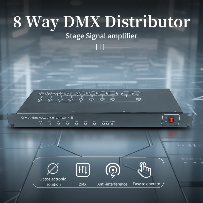 8CH DMX مكبر صوت أحادي DMX512 ضوء المرحلة إشارة الفاصل DJ ديسكو معدات المرحلة وحدة تحكم في الإضاءة #6