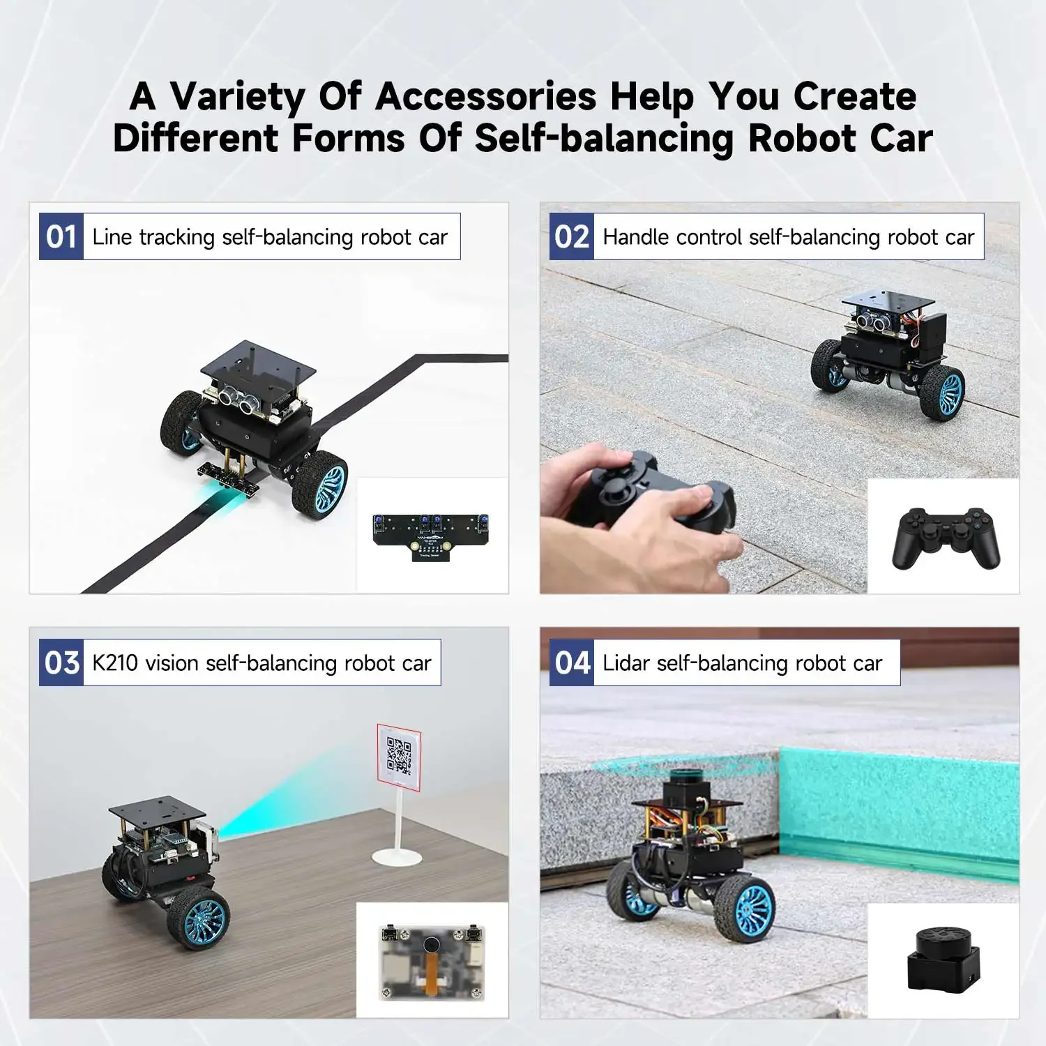 Yahboom STM32 자체 균형 로봇 자동차 확장 액세서리 키트 DIY 전자 프로젝트를위한 교육용 스마트 장난감 부품 도구