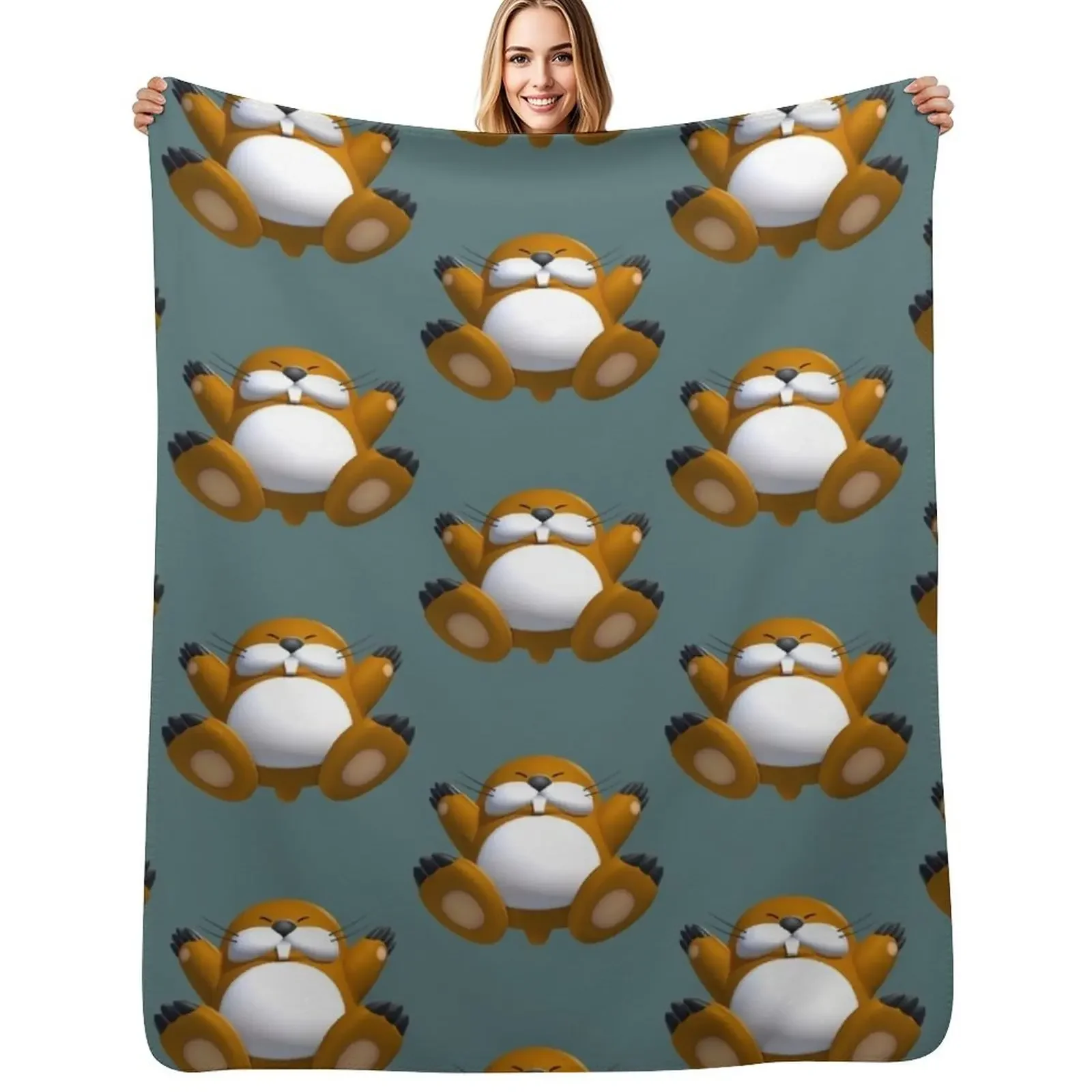 

Monty Mole Throw Blanket Cute Plaid Single Thermals For Travel christmas decoration Blanket