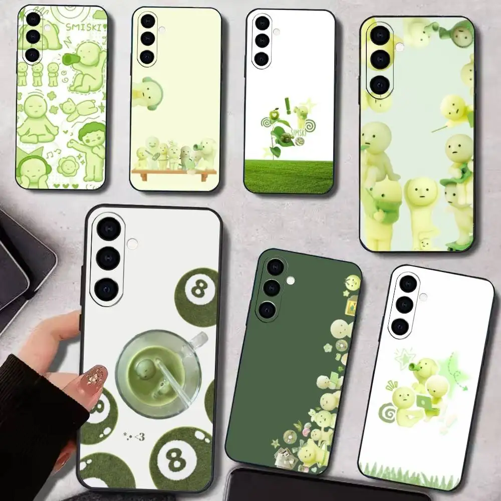 

Cute S-Smiski Phone Case For Samsung Galaxy A73,A72,A71,A70,A53,A52,A51,Others Soft Black Cover