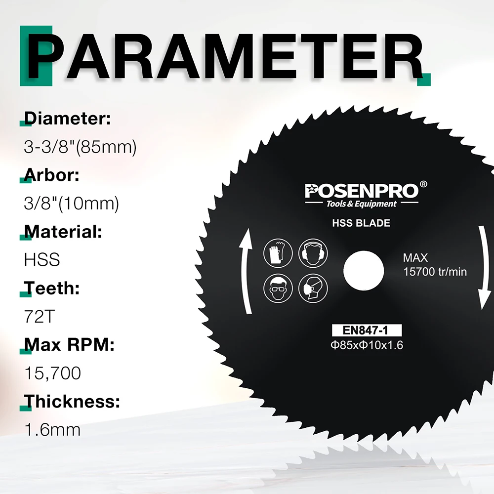 POSENPRO-herramienta de corte de 85mm, hoja de sierra Circular para Mini hoja de diamante, TCT, HSS, corte de cerámica, corte de madera