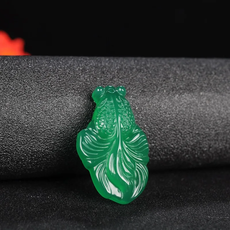 Natural Green Hand Carved Goldfish Jade Pendant Fashion Jewelry Men's and Women's Necklace Gift Accessories