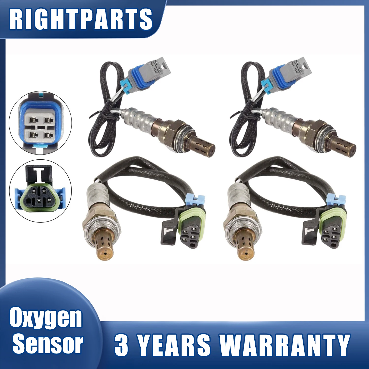 

4pcs Lambda Oxygen O2 Sensor For CHEVROLET CAPRICE SILVERADO 2500 3500 6.0L CAMARO CORVETTE SS 6.2L Front Rear 234-4256 234-4669