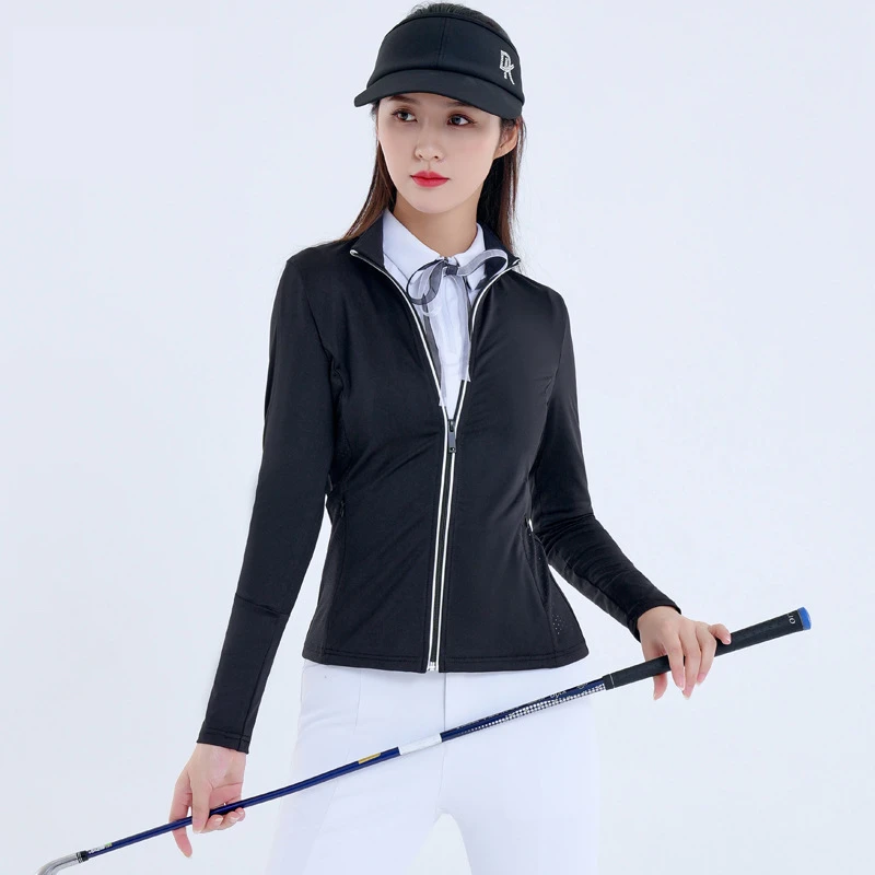 

Golf Jacket Women 2024 Winter New Slim Fit Top Coat White Long Sleeve Shirt Badminton Tennis Wear Training Suit Casual Clothes