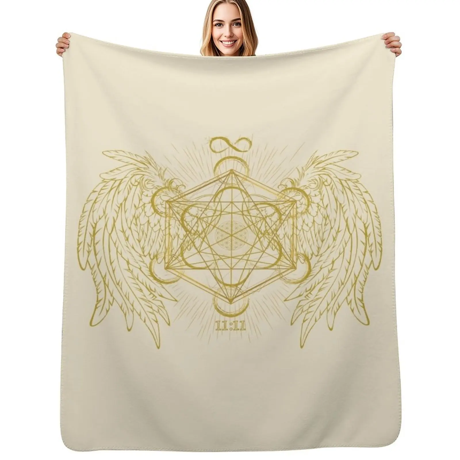 ARCHANGEL METATRON SACRED GEOMETRY Throw Blanket Soft Solid Color Blanket for Couch Bed