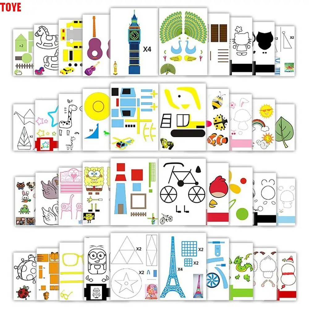 22/40 Patterns 3D Printing Pen Drawing Book Thick Paper Clear Plate 3D Pen Paint Album Color Cognition Painting Template