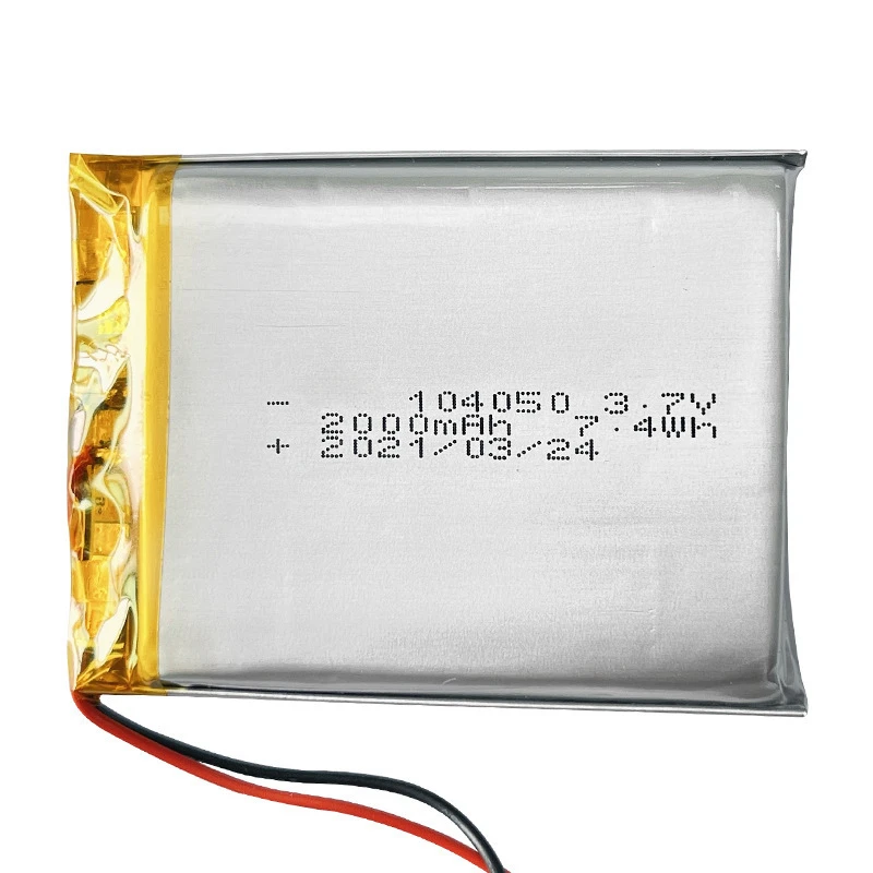 104050 3.7v 2000mah Polymer Lithium Battery Suitable for Car Keys Handheld Computers Video Recorders Emergency Lights Intercoms