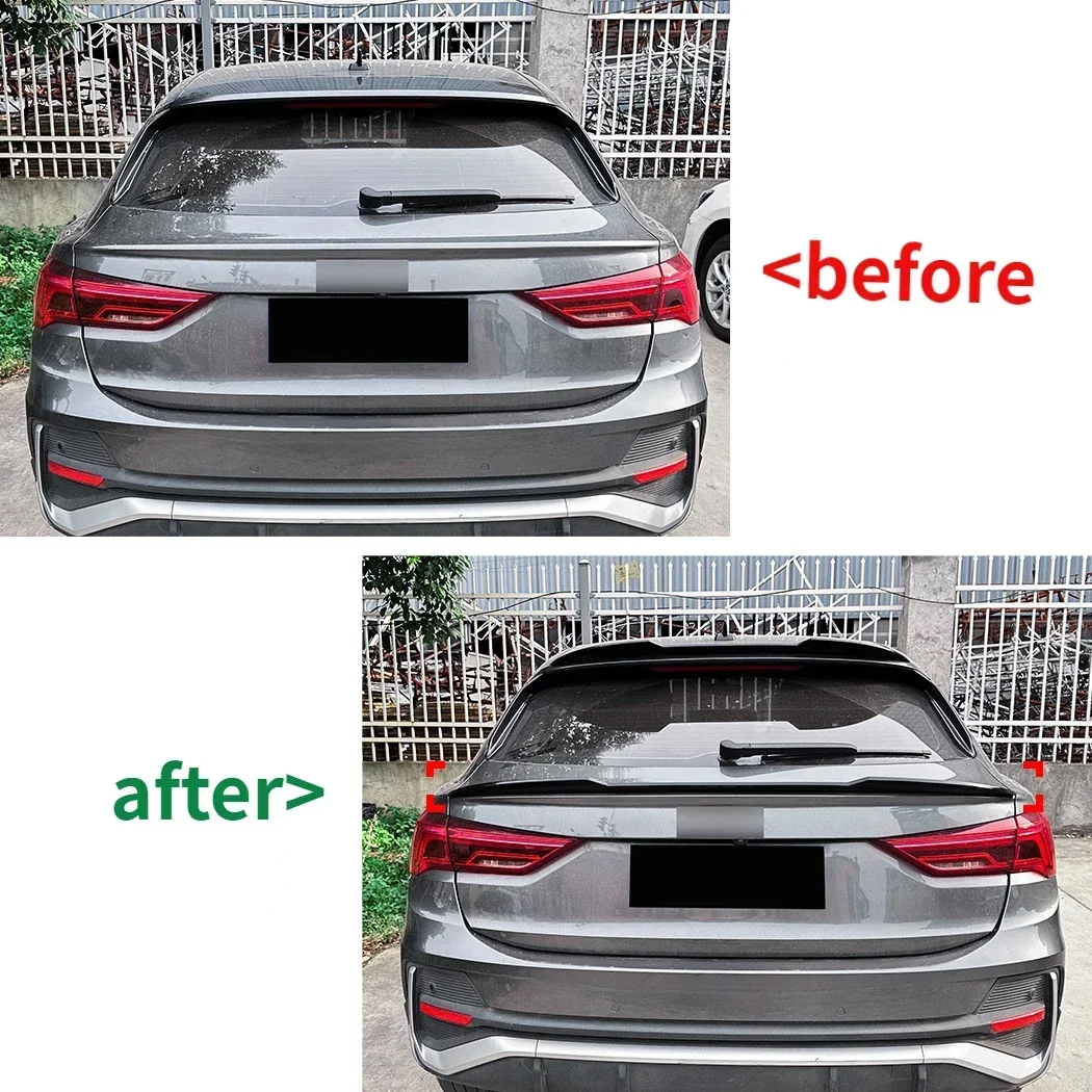 Hot Sale For Audi 2019-2022 Q3 Sportback Spoiler High Qualit ABS By Gloss Black Or Carbon Fiber Look Rear Mid Wing Lip Body Kits