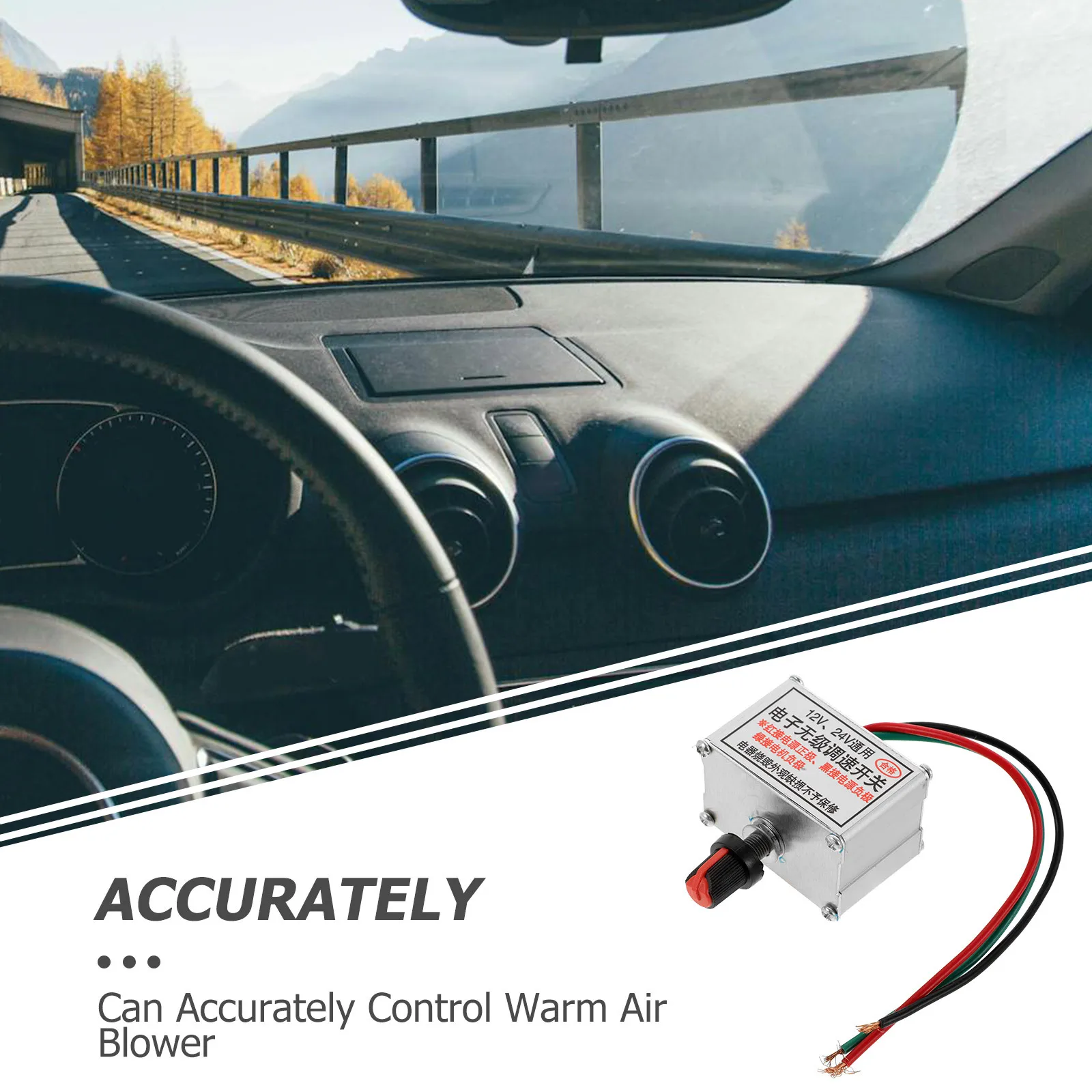 

Metal Adjustable Dc Motor Speed Controller Switch Safety Protected Car Heater Fan Electronic Variable Speed Regulator