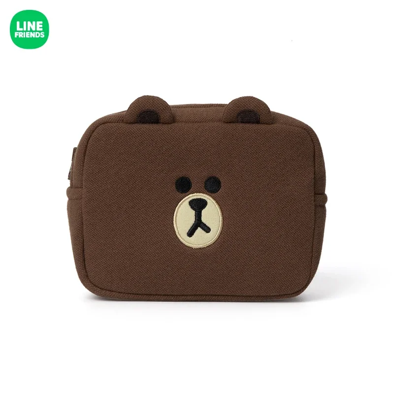 Line Friends Original Anime Fashion Brown Bear Sally Cony Portable Mini Cosmetic Bag Kawaii Girls Cartoon Storage Pouch Gifts